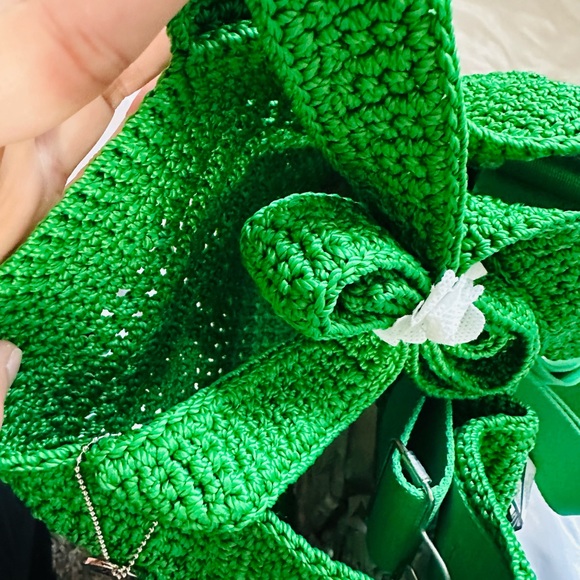 The Sak $99 Belle Large Crochet Handbag Green Lanie Market Tote Purse ST Patrick - Picture 4 of 9